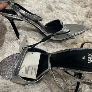 Brand new silver Zara heels! Size 38